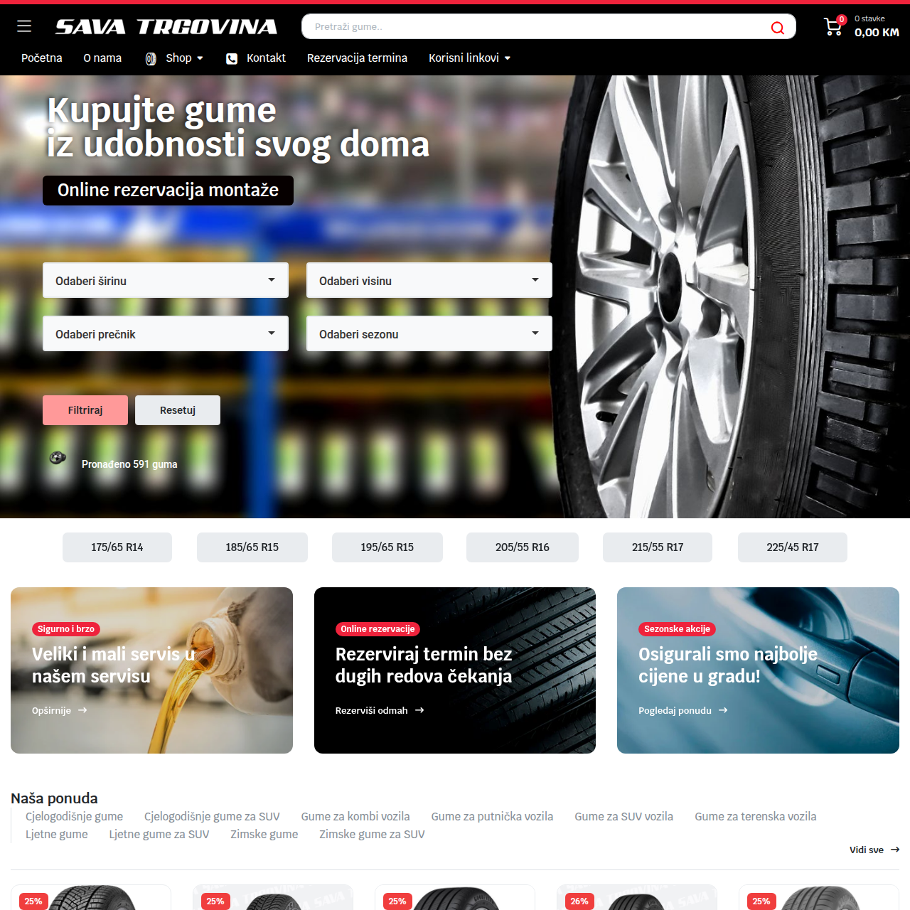 Sava.Ba – Moderni ecommerce, Specijalac za gume